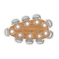 Mesa De Jantar Orgânica Breeze 2,40 X 1,20m 9 Lugares Lâmina Natural De Madeira Mel - 5