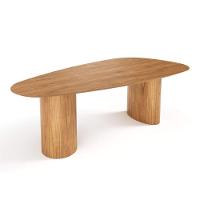 Mesa De Jantar Orgânica Breeze 2,40 X 1,20m 9 Lugares Lâmina Natural De Madeira Mel - 7