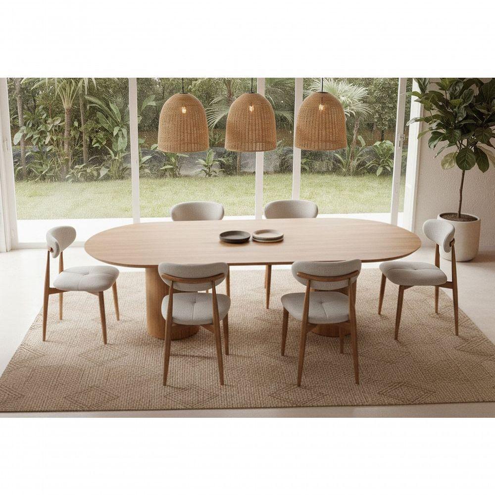 Mesa De Jantar West 200cm X 100cm 6 Lugares Lâmina Natural De Madeira Mel - 2