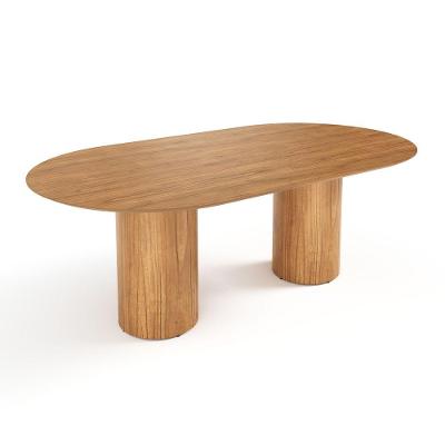 Mesa De Jantar West 200cm X 100cm 6 Lugares Lâmina Natural De Madeira Mel