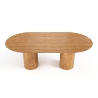 Mesa De Jantar West 200cm X 100cm 6 Lugares Lâmina Natural De Madeira Mel - 4