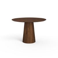 Mesa De Jantar Redonda 120cm Scandi 6 Lugares Lamina Natural De Madeira Castanho - 1
