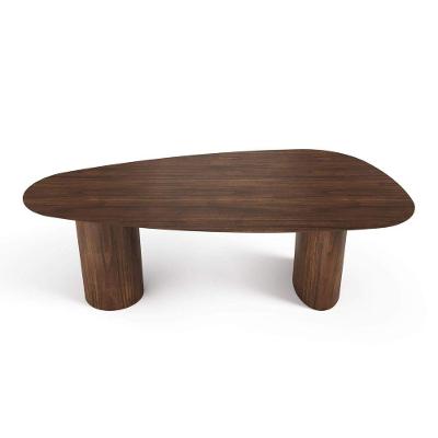 Mesa De Jantar Orgânica Breeze 2,70 X 1,20m 10 Lugares Lâmina Natural De Madeira Castanho