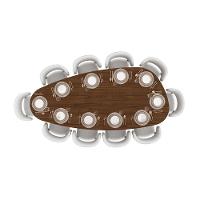 Mesa De Jantar Orgânica Breeze 2,70 X 1,20m 10 Lugares Lâmina Natural De Madeira Castanho - 3