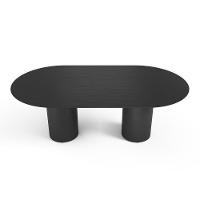 Mesa De Jantar West 180cm X 100cm 6 Lugares Lâmina Natural De Madeira Preto - 2