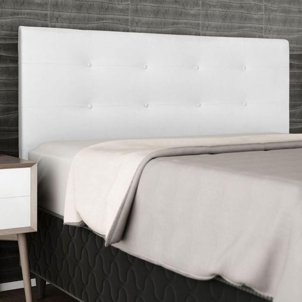 Cabeceira Estofada Cama Queen 160 Cm Helena Corino Branco - 7