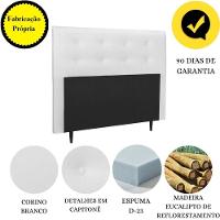Cabeceira Estofada Cama Queen 160 Cm Helena Corino Branco - 2