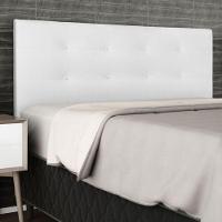 Cabeceira Estofada Cama Queen 160 Cm Helena Corino Branco - 7