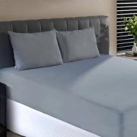 Jogo De Cama Solteiro Malha Liso 100% Algodão 2 Peças Cinza - 2