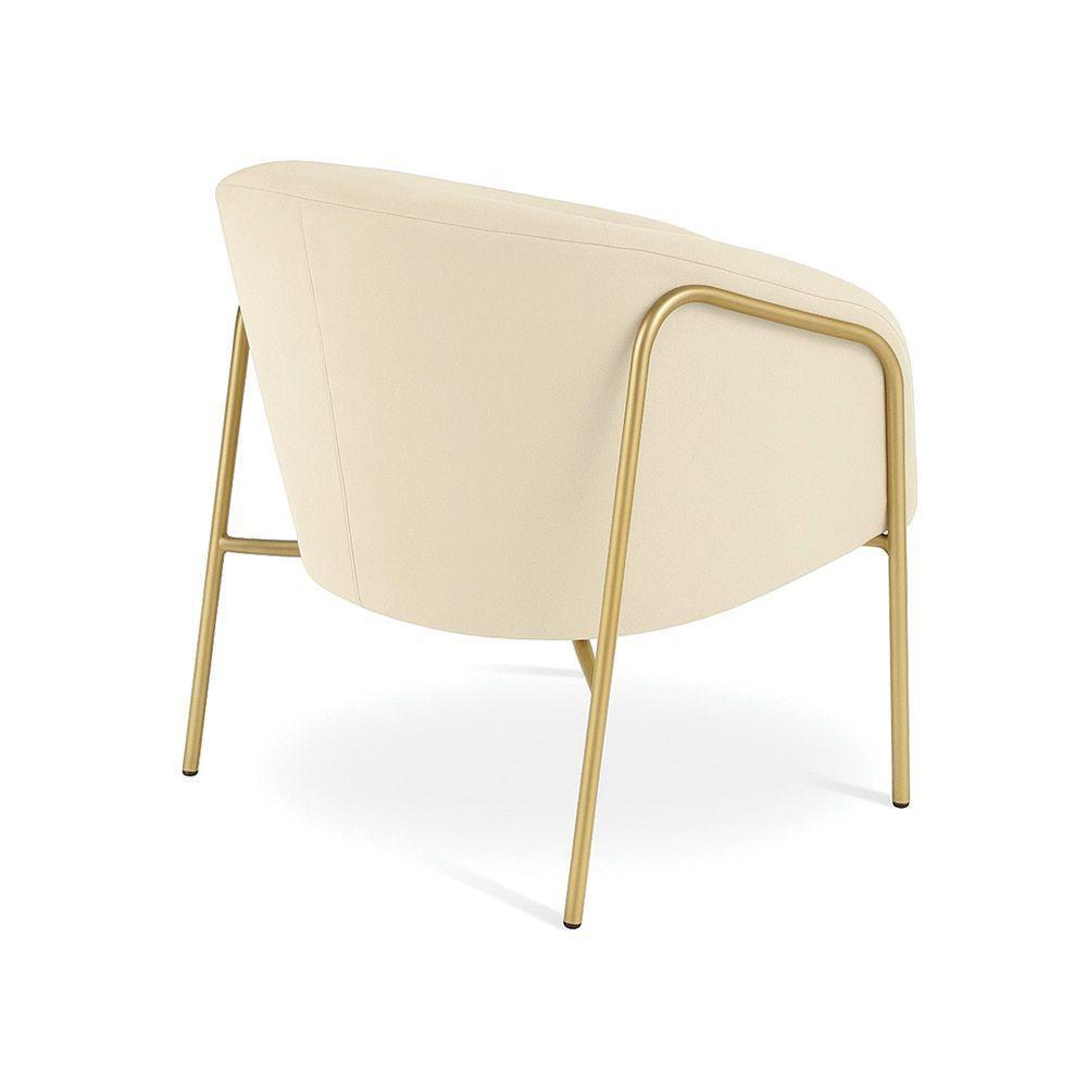 Poltrona Sala Industrial Alta Dourado Kit 2 Stella Suede D03 - D'rossi Verde - 7