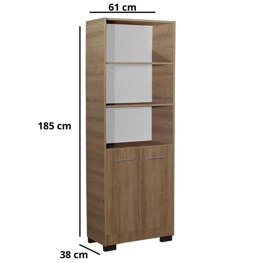Estante Para Livros Giovana Mel 4 Prateleira Com Porta - 5