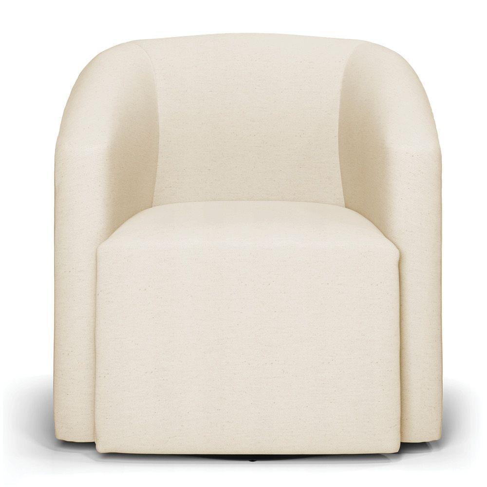 Poltrona Decorativa Base Giratória Kit 2 Stella Max Linho Bege D03 - D'rossi - 5