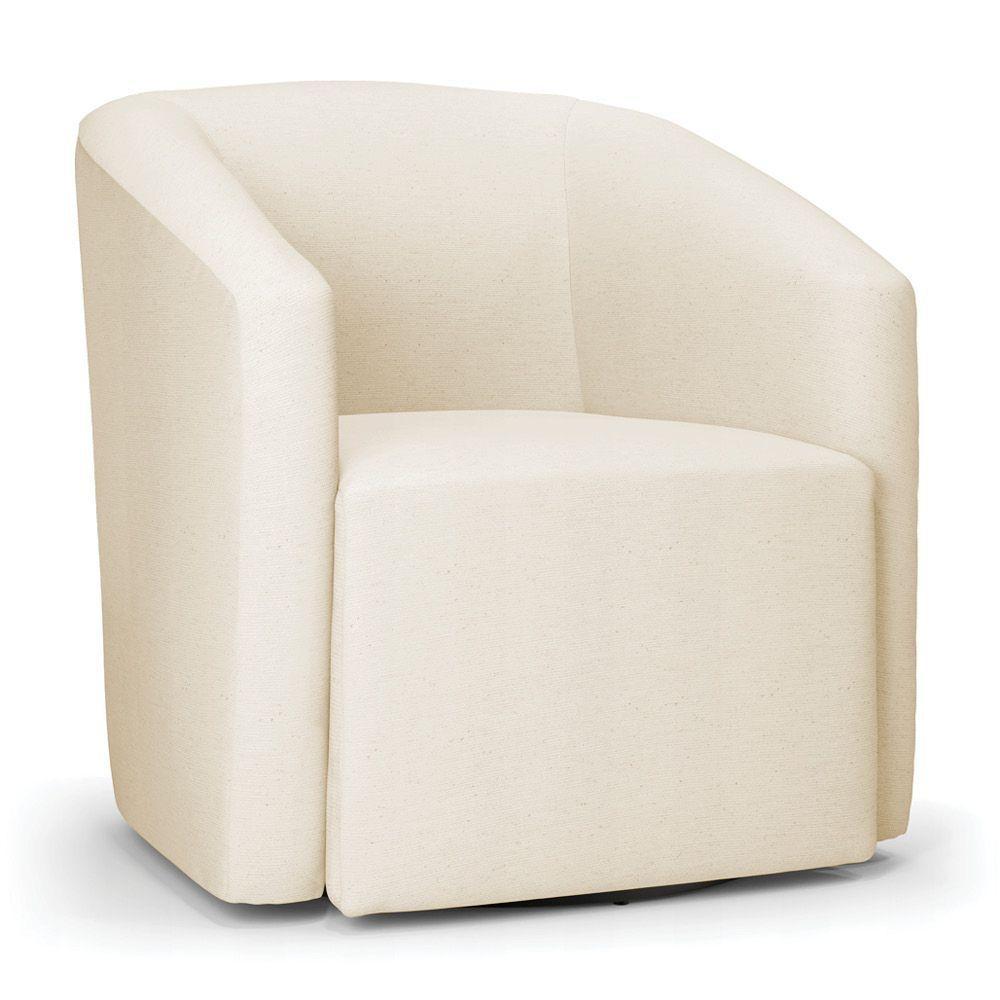 Poltrona Decorativa Base Giratória Kit 2 Stella Max Linho Bege D03 - D'rossi - 6