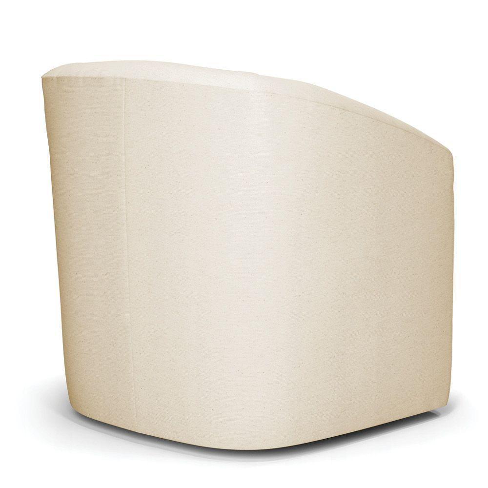 Poltrona Decorativa Base Giratória Kit 2 Stella Max Linho Bege D03 - D'rossi - 7