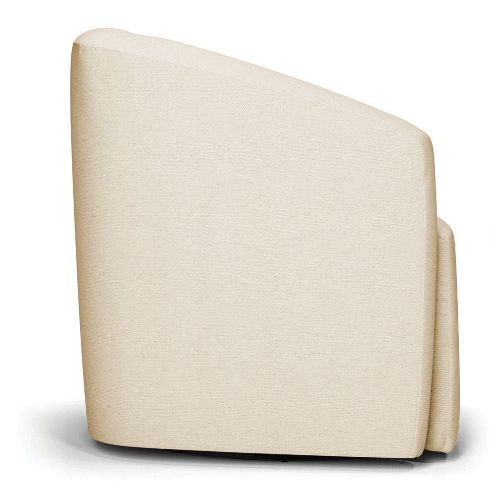 Poltrona Decorativa Base Giratória Kit 2 Stella Max Linho Bege D03 - D'rossi - 8