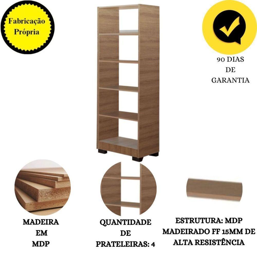 Kit 2 Estante Livros Mesa Escrivaninha Onix Mel Com Porta - 8