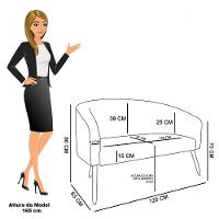Sofá Namoradeira E Poltrona Pé Palito Natural Stella Veludo Rosê D03 - D'rossi - 7