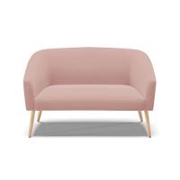 Sofá Namoradeira E Poltrona Pé Palito Natural Stella Veludo Rosê D03 - D'rossi - 9