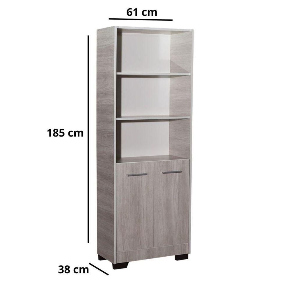 Estante Para Livros Onix Natural 4 Prateleira Com Porta - 8