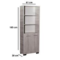 Estante Para Livros Onix Natural 4 Prateleira Com Porta - 8