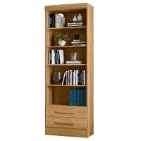 Estante Livreiro Multiuso 2 Gavetas Com Prateleiras Freijó - Qmovi - 1