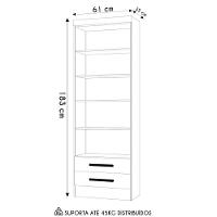 Estante Livreiro Multiuso 2 Gavetas Com Prateleiras Freijó - Qmovi
