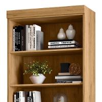 Estante Livreiro Multiuso 2 Gavetas Com Prateleiras Freijó - Qmovi - 6