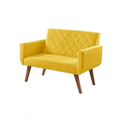 Poltrona Namoradeira 2 Lugares Anabelle Amarelo Suede Unidecor