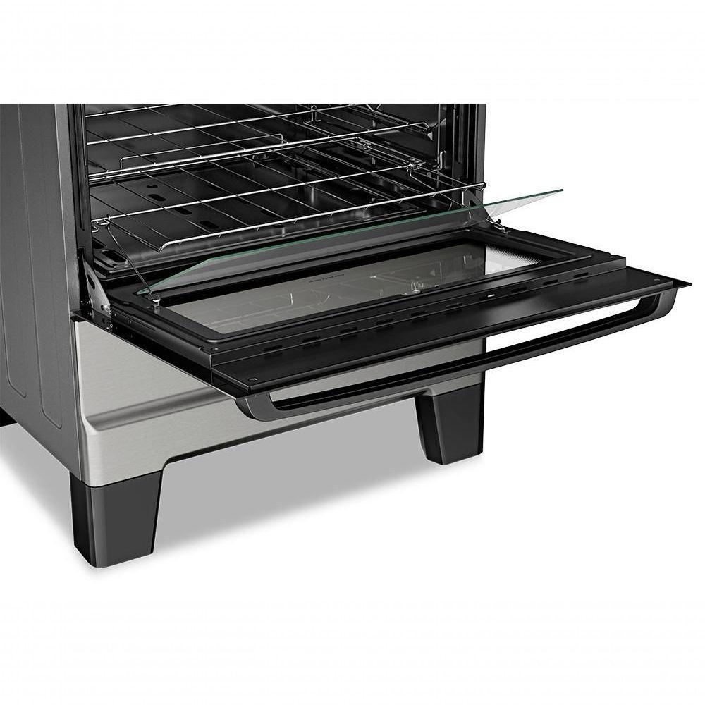 Fogão A Gás Mesa De Vidro Limpa Esmaltec Ideal Master Glass T5vfi Inox 5 Bocas Bivolt - 4