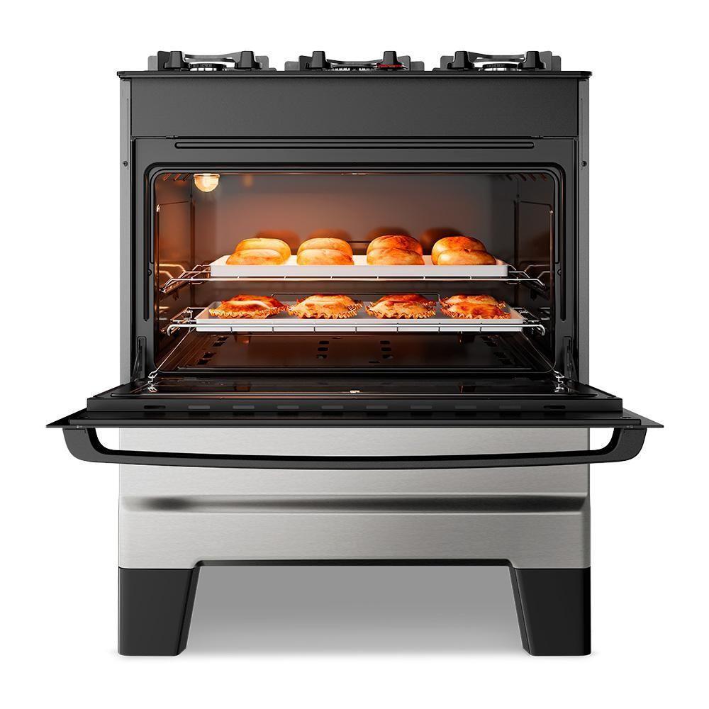 Fogão A Gás Mesa De Vidro Limpa Esmaltec Ideal Master Glass T5vfi Inox 5 Bocas Bivolt - 7