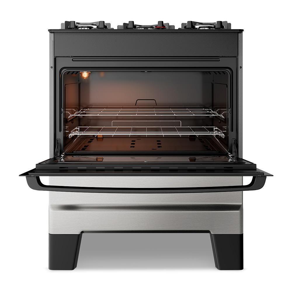 Fogão A Gás Mesa De Vidro Limpa Esmaltec Ideal Master Glass T5vfi Inox 5 Bocas Bivolt - 8