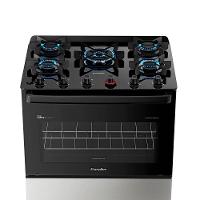 Fogão A Gás Mesa De Vidro Limpa Esmaltec Ideal Master Glass T5vfi Inox 5 Bocas Bivolt - 5