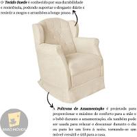 Poltrona Amamentação Com Balanço E Puff Luxo Suede Manuela Cor:bege - 6