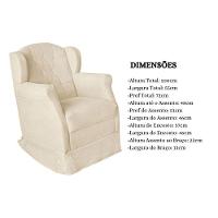 Poltrona Amamentação Com Balanço E Puff Luxo Suede Manuela Cor:bege - 7