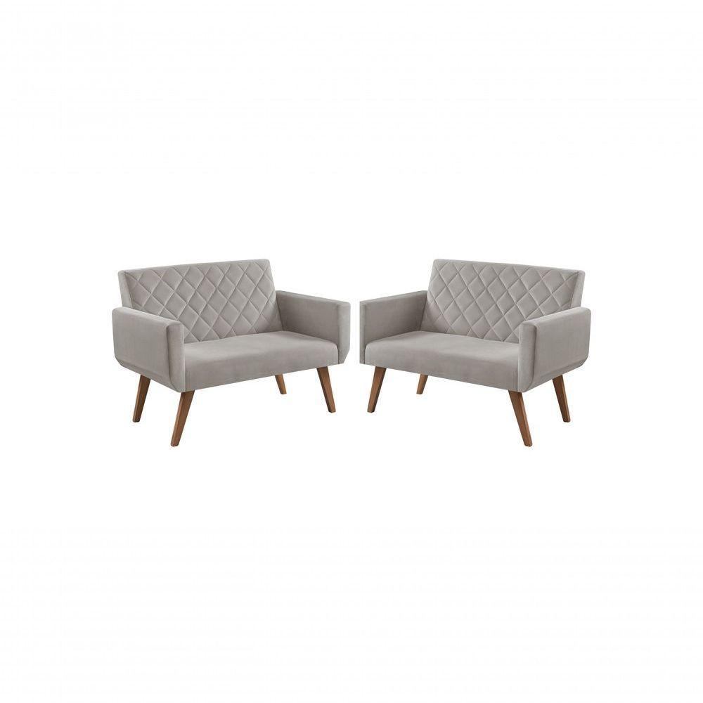 Kit 2 Poltronas 2 Lugares Anabelle Bege - 1