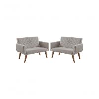 Kit 2 Poltronas 2 Lugares Anabelle Bege - 1