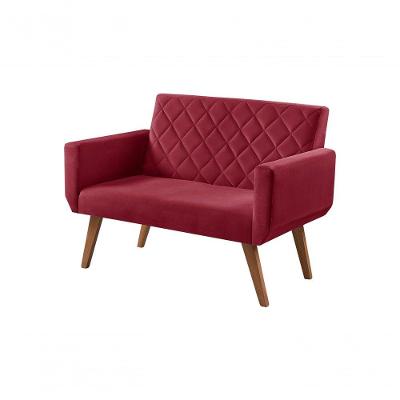 Poltrona Namoradeira 2 Lugares Anabelle Bordô Suede Unidecor