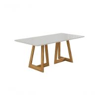 Conjunto De Jantar Milão Com 6 Cadeiras Base Canadá Bm Tubulares Mel-tecido 501 - 2