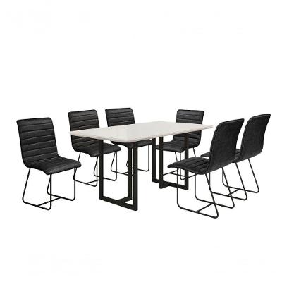 Conjunto De Jantar Itália Com 6 Cadeiras Base Goiás Bm Tubulares Off White-courissimo 134