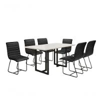 Conjunto De Jantar Itália Com 6 Cadeiras Base Goiás Bm Tubulares Off White-courissimo 134 - 1