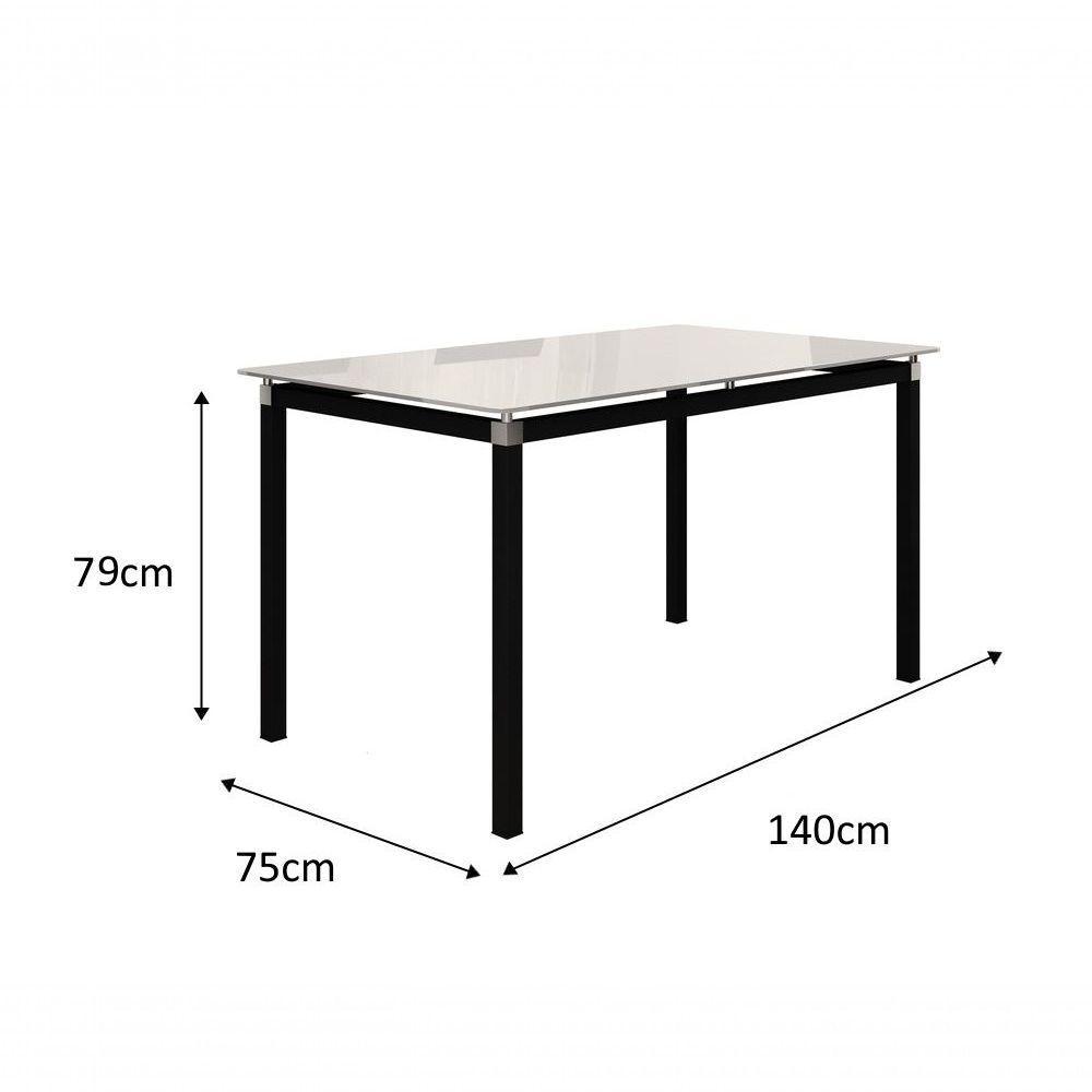 Conjunto De Jantar Lisboa Com 6 Cadeiras E Mesa Retangular Tocantins Bm Tubulares Off White-ratan Chocolate-linho 307 - 4