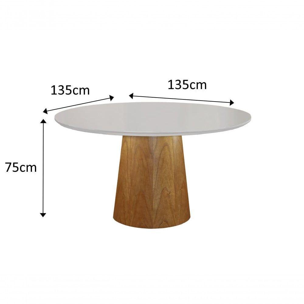 Conjunto De Jantar Florença Com 6 Cadeiras Com Detalhe Em Madeira Base Paris Bm Tubulares Off White-tecido 502 - 4