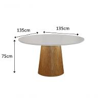 Conjunto De Jantar Florença Com 6 Cadeiras Com Detalhe Em Madeira Base Paris Bm Tubulares Off White-tecido 502