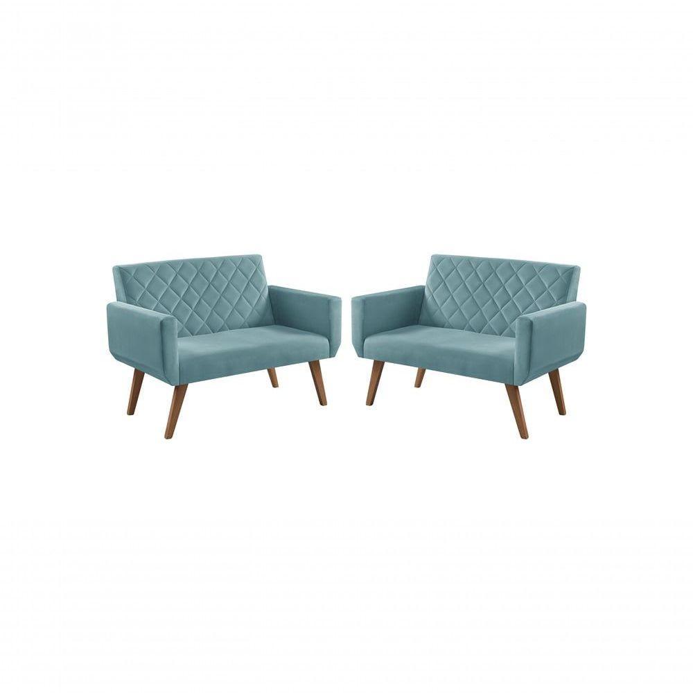 Kit 2 Poltronas 2 Lugares Anabelle Turquesa - 1