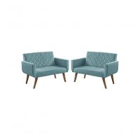 Kit 2 Poltronas 2 Lugares Anabelle Turquesa - 1
