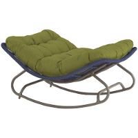 Cadeira Balanço Viena Corda Náutica Para Jardim Sala Trama Azul Marinho - 1