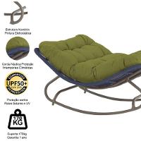 Cadeira Balanço Viena Corda Náutica Para Jardim Sala Trama Azul Marinho - 3