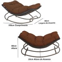 Cadeira Balanço Viena Corda Náutica Para Jardim Sala Trama Preto - 3