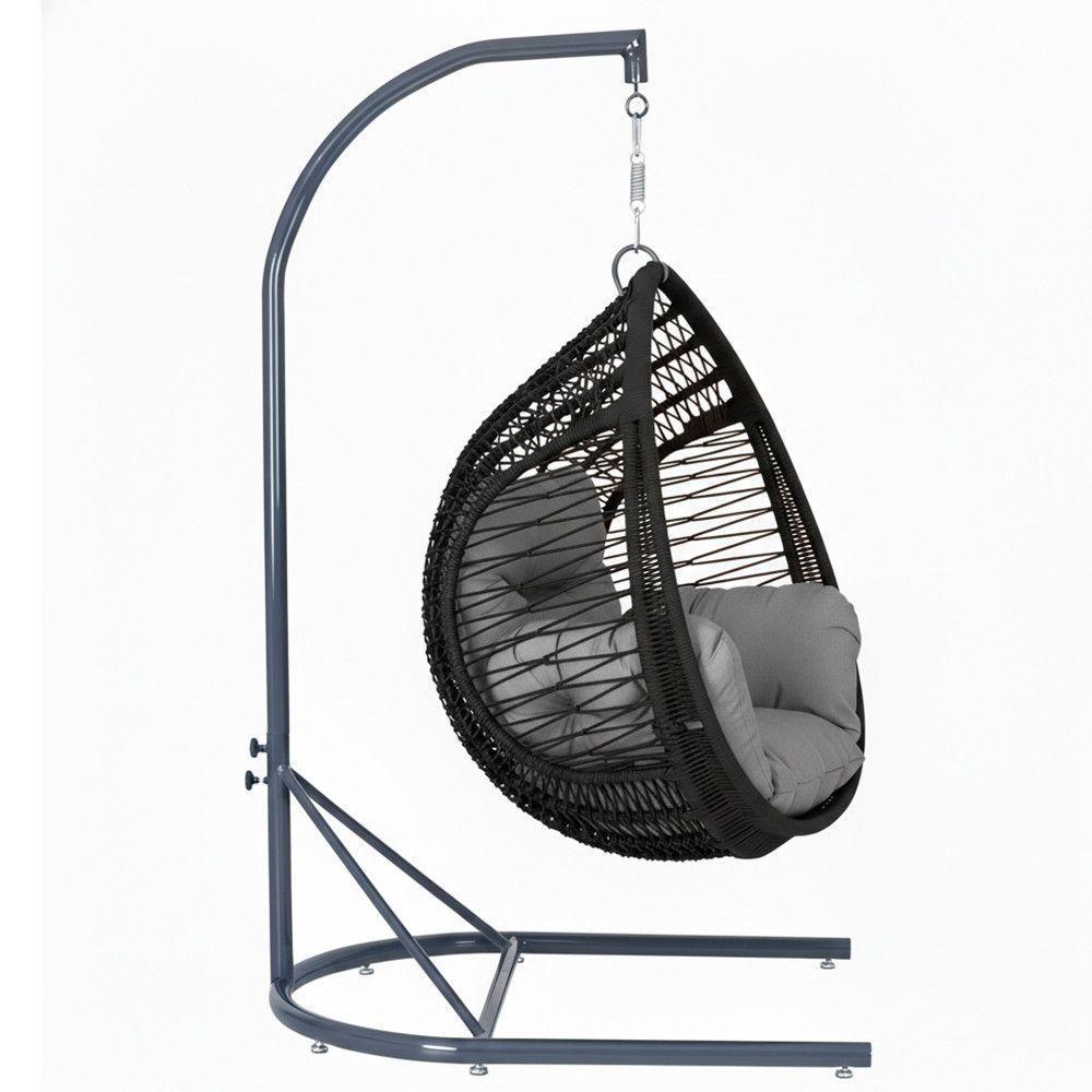 Balanço Gota Suspenso Corda Náutica Para área E Jardim Trama Preto - 2