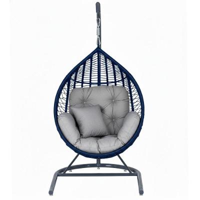 Balanço Gota Suspenso Corda Náutica Para área E Jardim Trama Azul Marinho